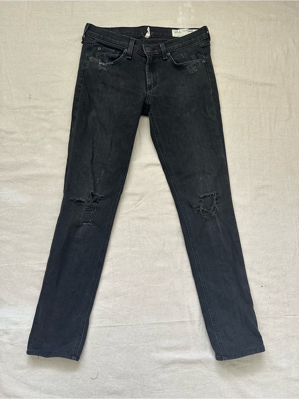 rag & bone / JEAN for Intermix Skinny Jeans Size 27 Black Distressed